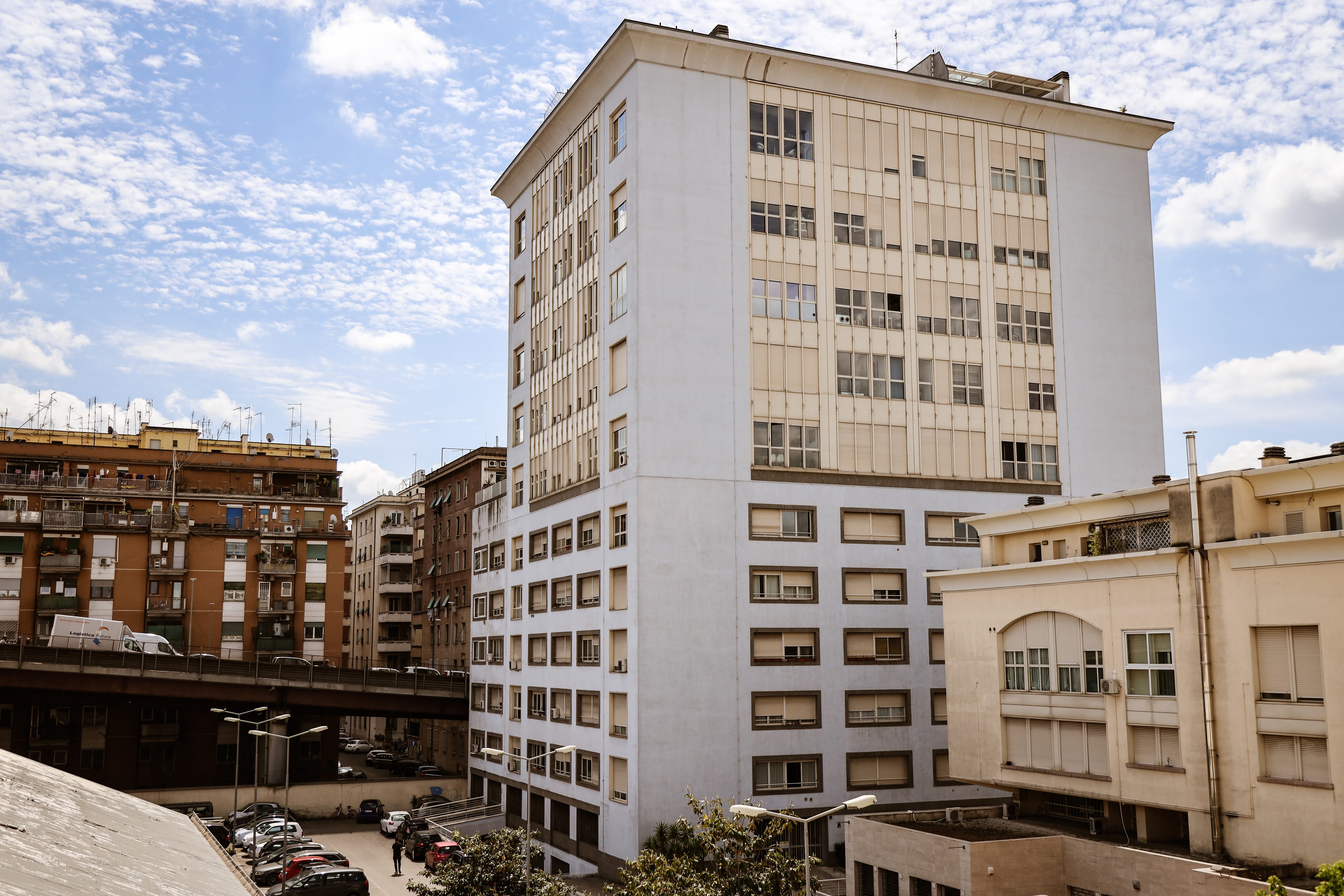 Vista dell'ex Pastificio Pantanella e degli edifici circostanti